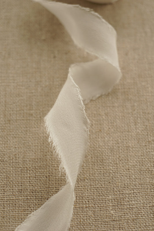 0.5 Inch White Silk Ribbon