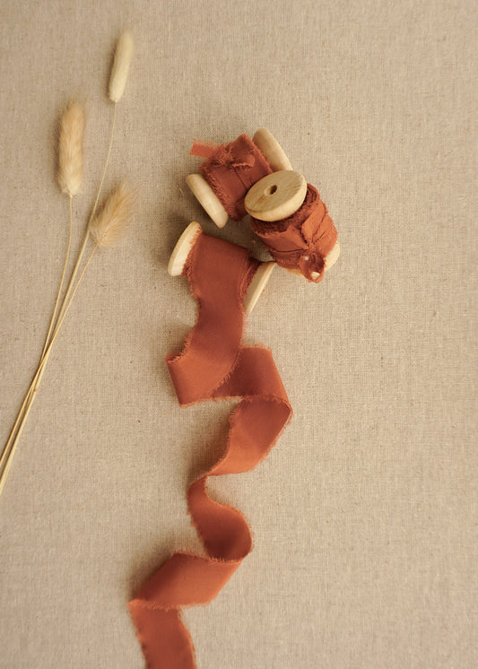 Terracotta Silk Ribbon