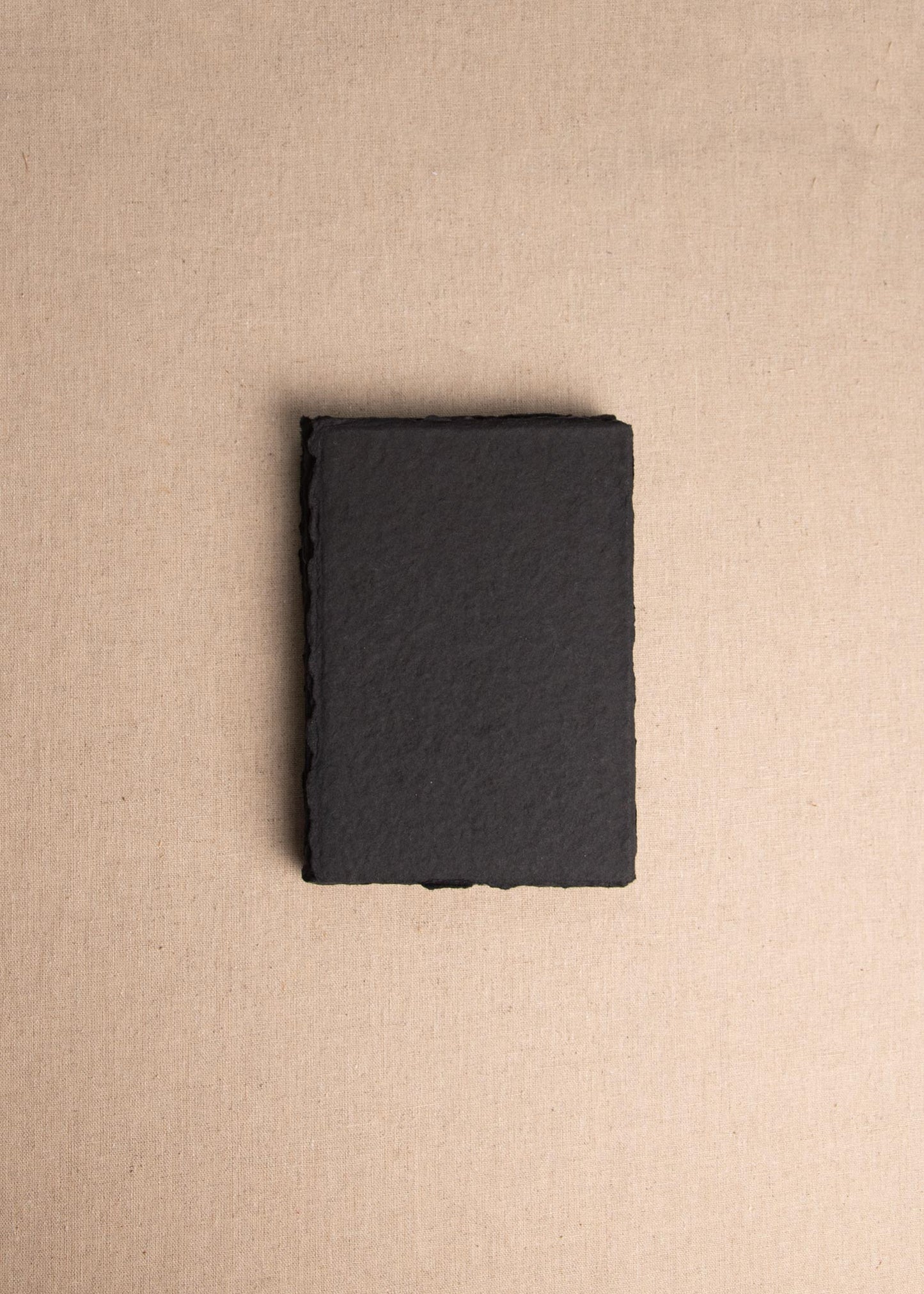 5x7 inch Black Handmade paper with deckle edge
