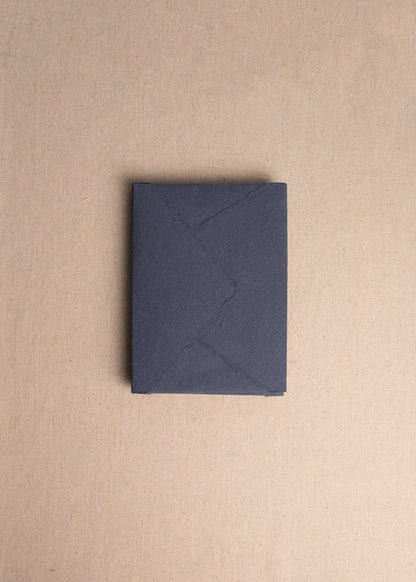5x7 Dark blue handmade paper envelope with deckle edge