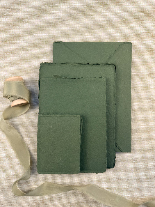 Forest Green Handmade Paper - northernprintingco