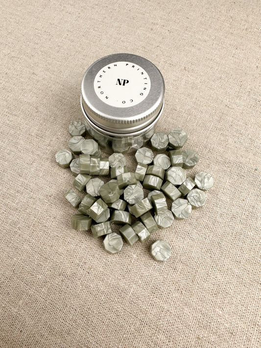 Silver Sage Sealing Wax Beads - northernprintingco
