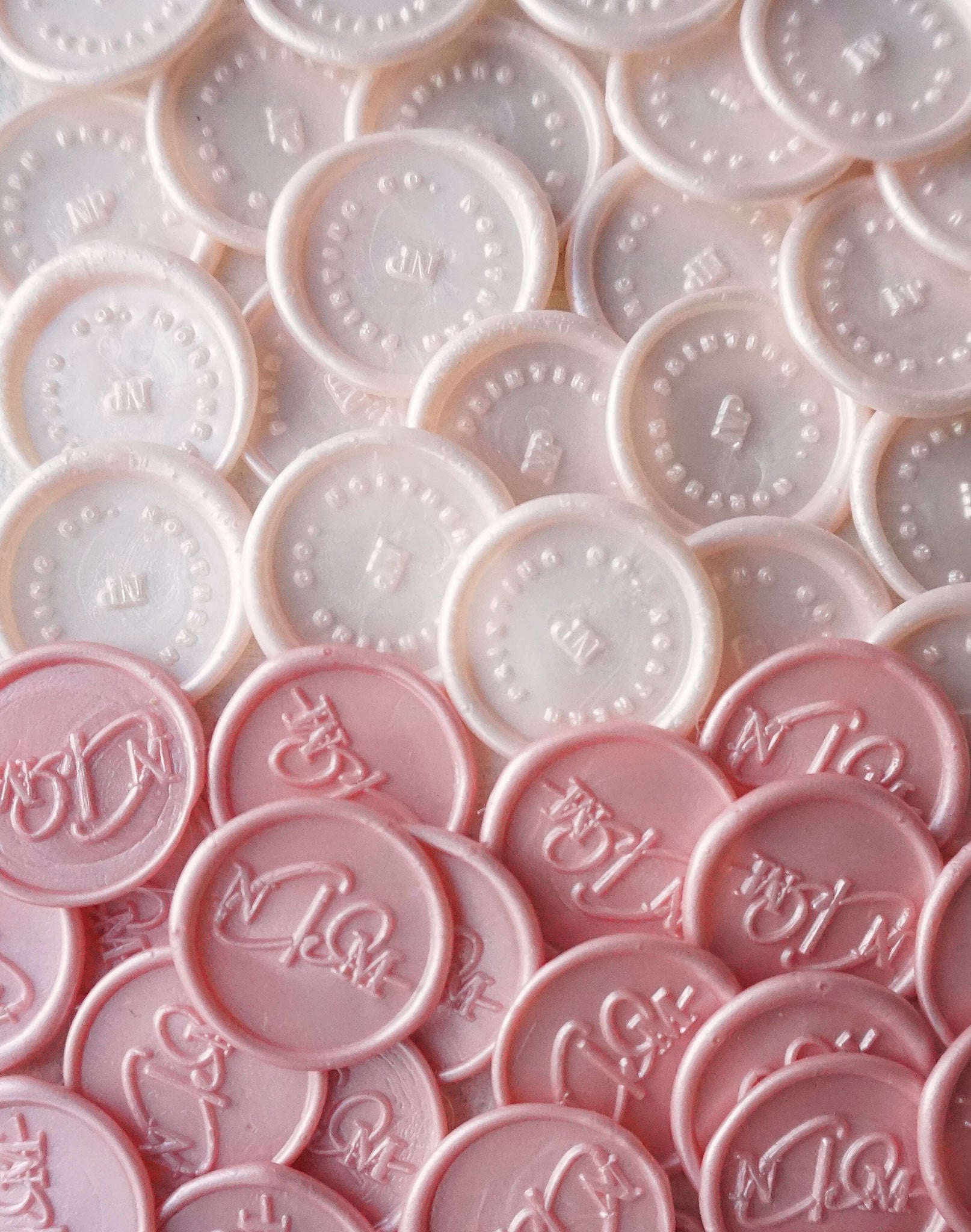 shades of pink wax seal stamps 