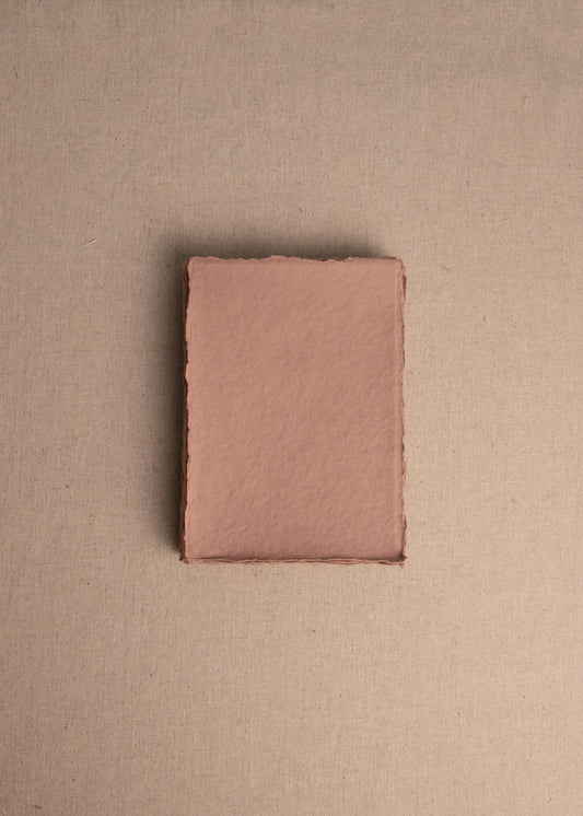 5x7 inch Clay Handmade paper with deckle edge