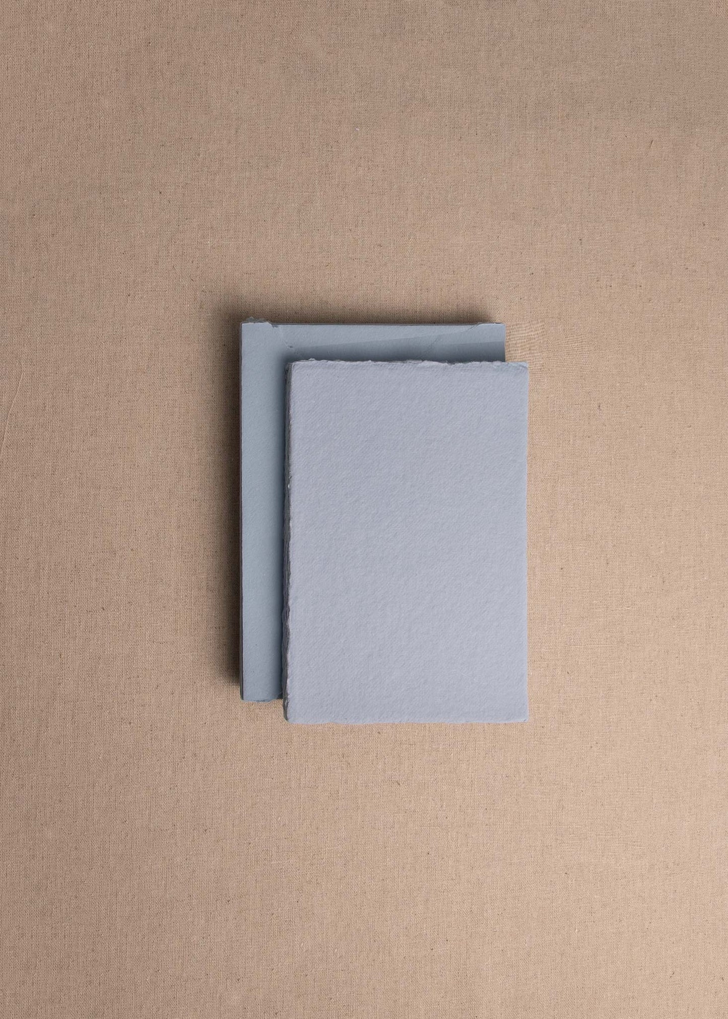 5x7 matching Dusky Blue handmade paper sheet and envelope with deckle edge