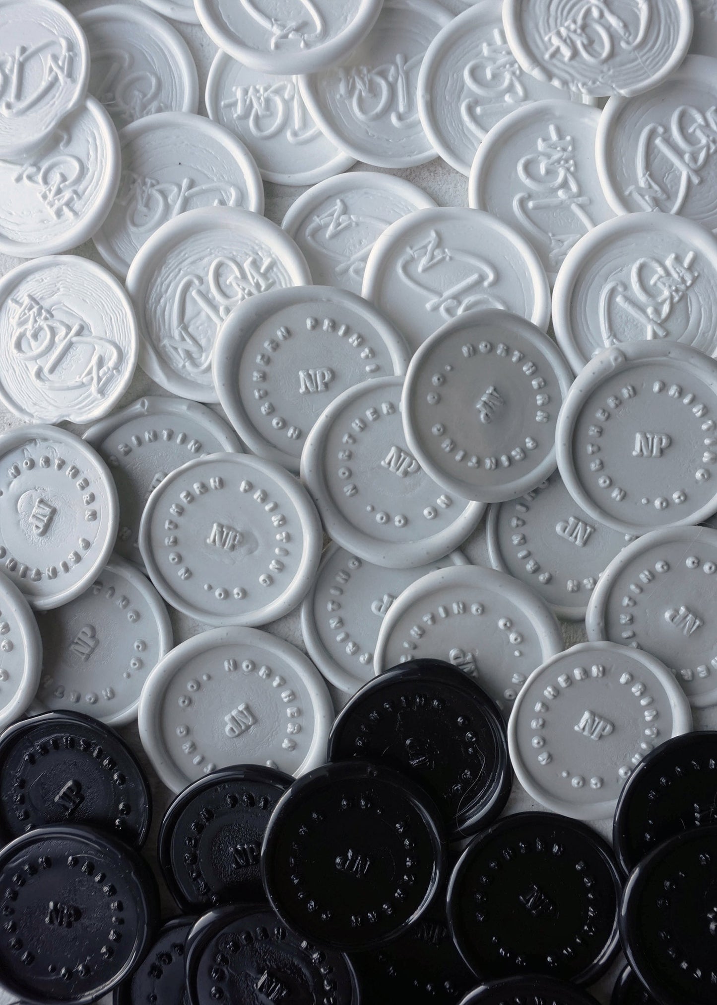 White, Grey, Black wax seal stamps 