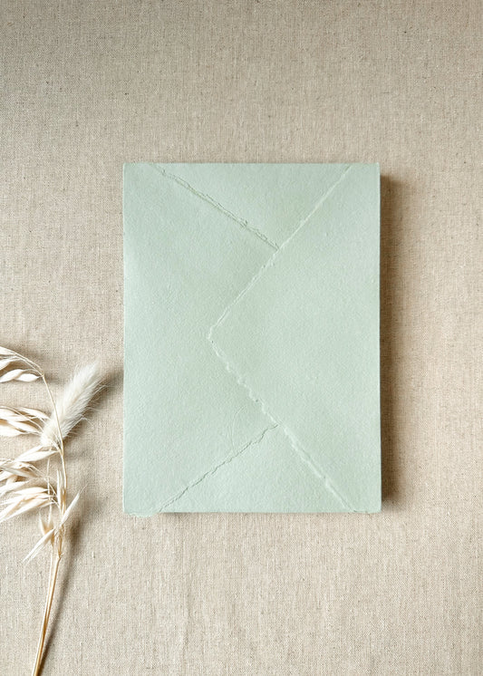 Muted Sage Handmade Paper Envelopes - northernprintingco