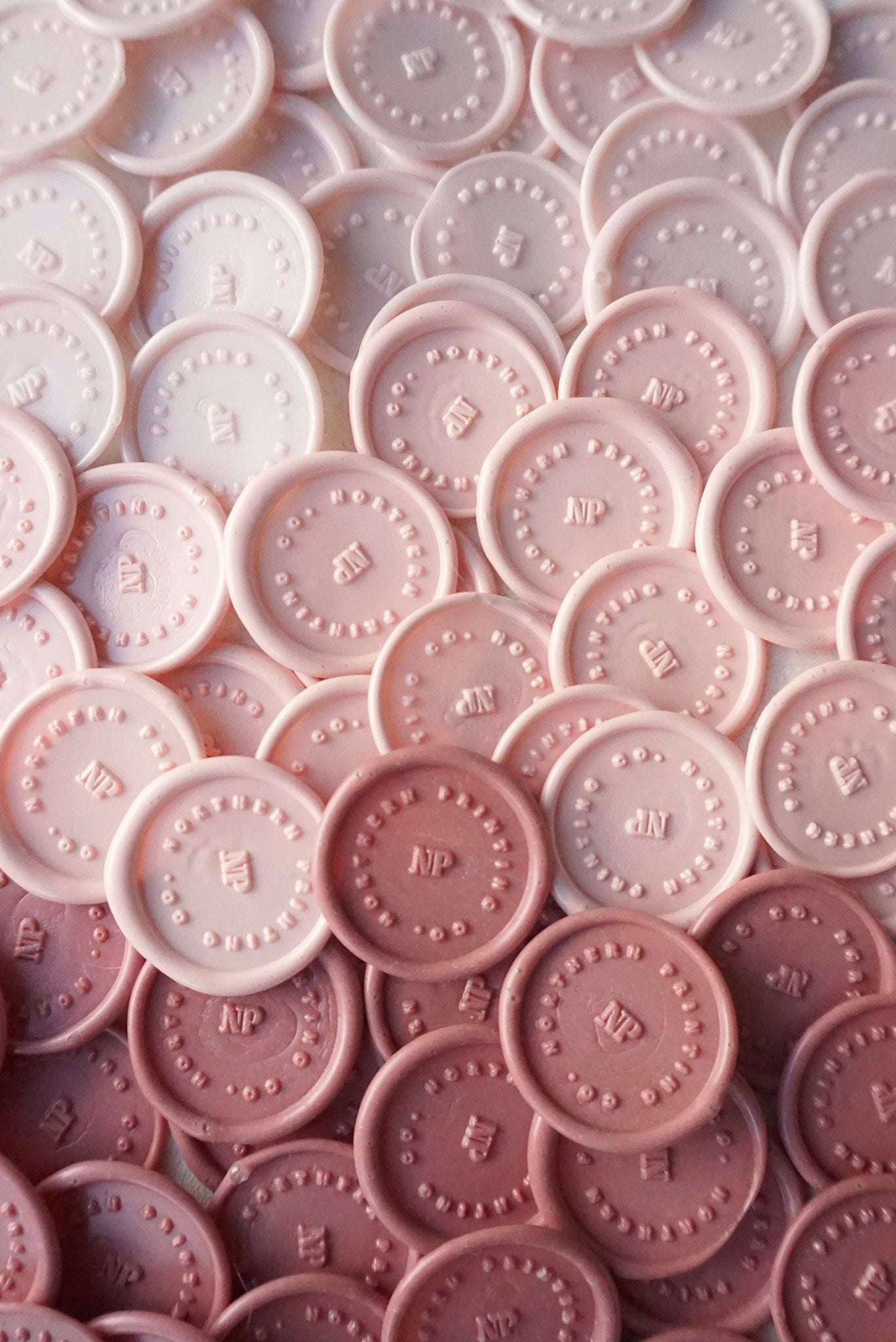 various shades of pink wax seal stamps 
