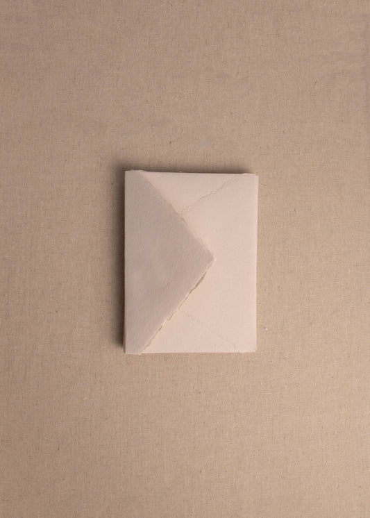  5x7 inch Beige Handmade paper envelope with deckle edge